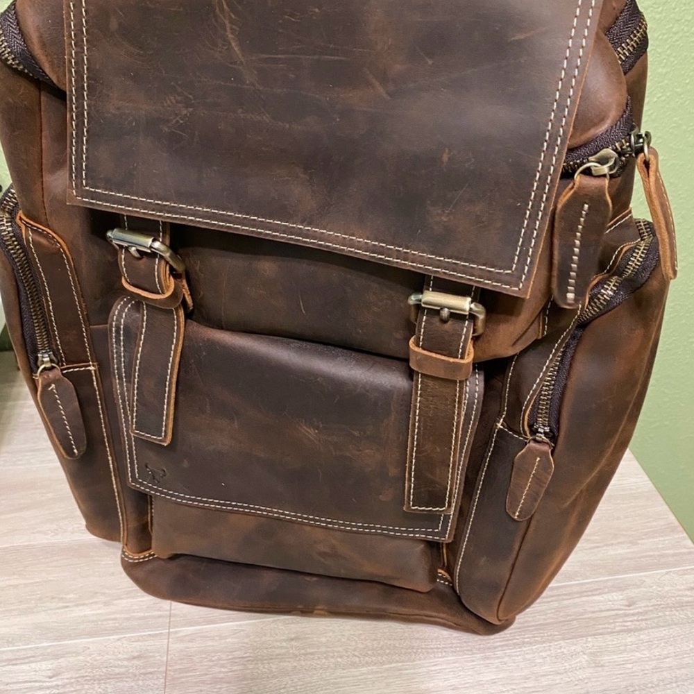 Rustique Roamer Brown Leather Backpack - image 1
